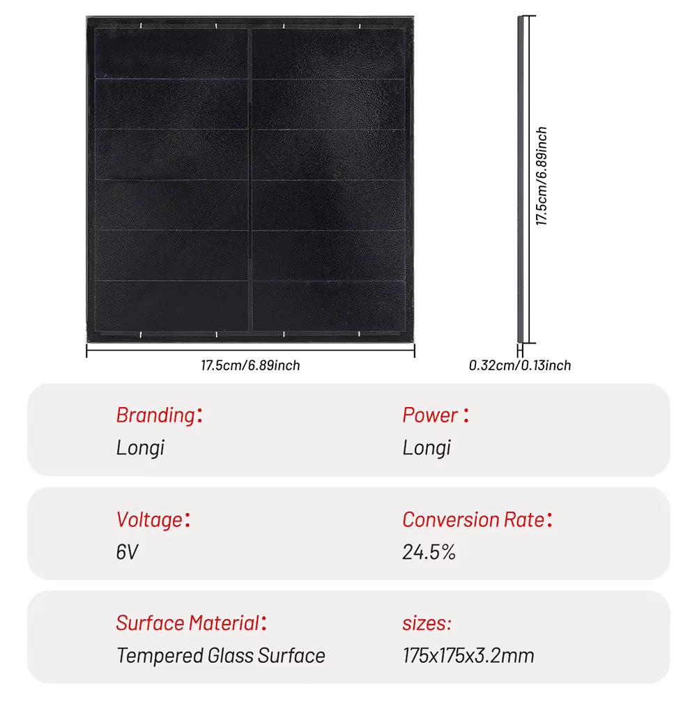 6V 5W Glass Solar Panel
